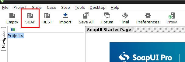 SoapUI nuevo proyecto