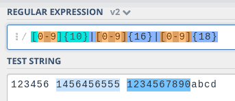 Validación del patrón de la cuenta ordenante utilizando regex