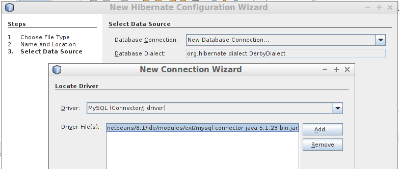 Hibernate select data source Mysql
