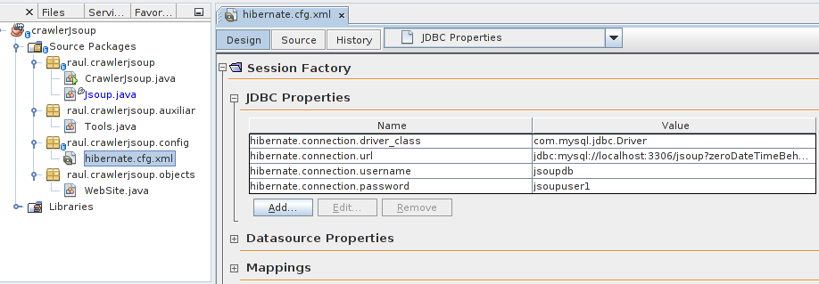 hibernate fichero de configuracion cfg xml creado