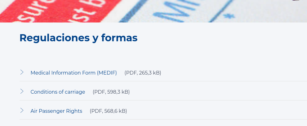página de Regulaciones y formas con información para la cancelación  
