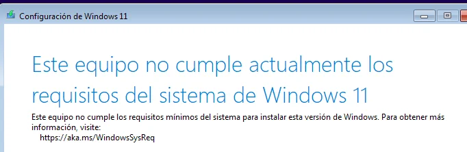 Este equipo no cumple actualmente con los requisitos mínimos del sistema de Windows 11 instalando en VirtualBox 7.0 Ubuntu