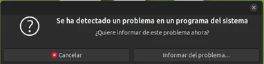 Cada vez que inicio Linux me aparece una ventanita de error después de abrir sesión diciéndome si quiero comunicar el error