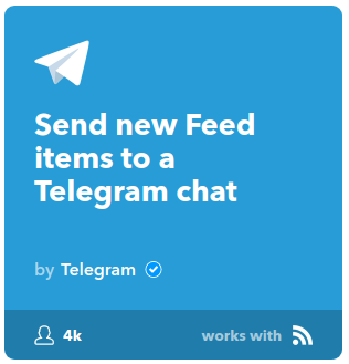 IFTTT Applet Send new Feed items to a Telegram chat