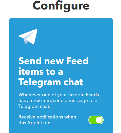 IFTTT Applet Telegram Configure