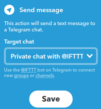 IFTTT Telegram enviar mensaje